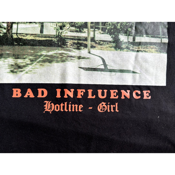 Misguided T-shirt Bad Influence hot line girl 2017 Men's Adult Size 10 - Picture 5 of 7